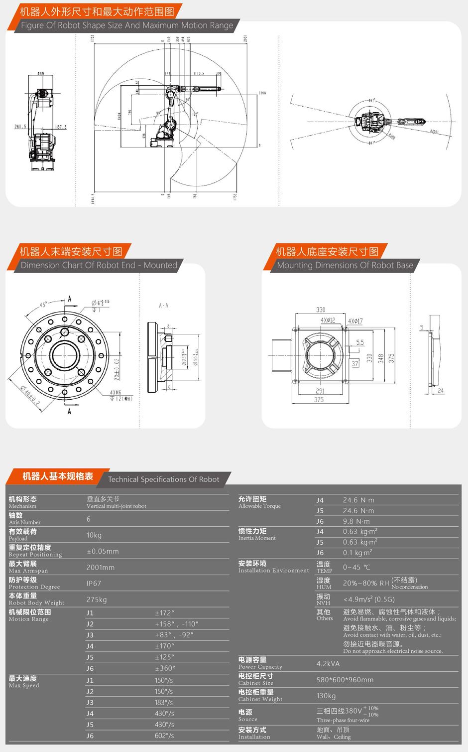 QJR10-2工业关节机器人